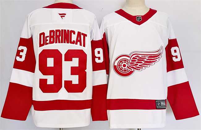 Men%27s Detroit Red Wings #93 Alex DeBrincat White 2024-25 Stitched Jersey